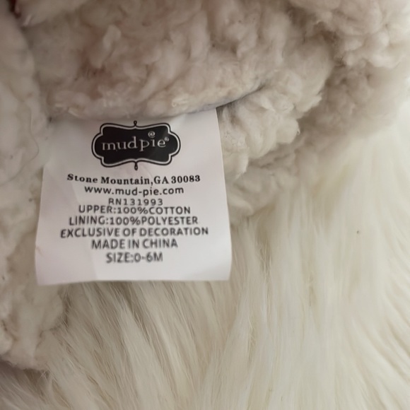 Mud Pie Red Checker Buffalo Plaid Print Soft Sole Slippers Infant Shoes Booties - Picture 4 of 4